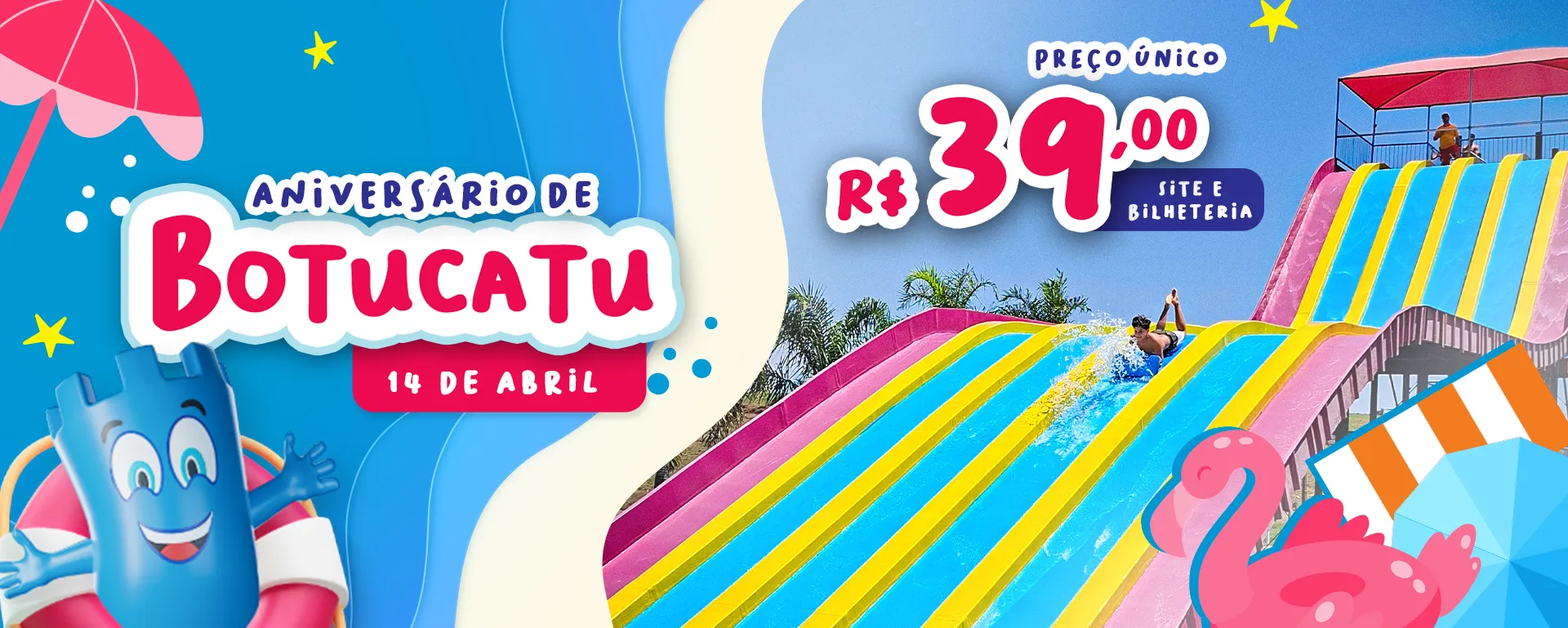 Banner feriado em Castelo Park Aquático